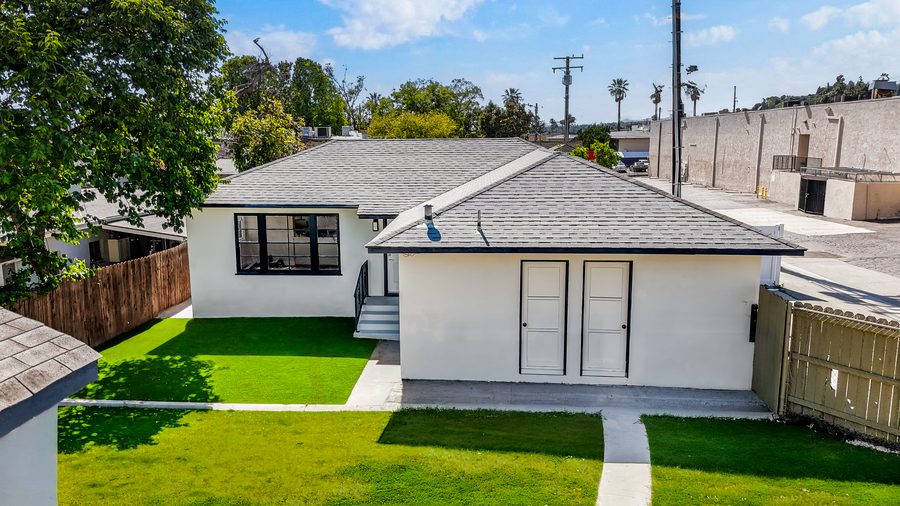 Aerial view of completed new construction home by Nazerian Builders - Los Angeles
